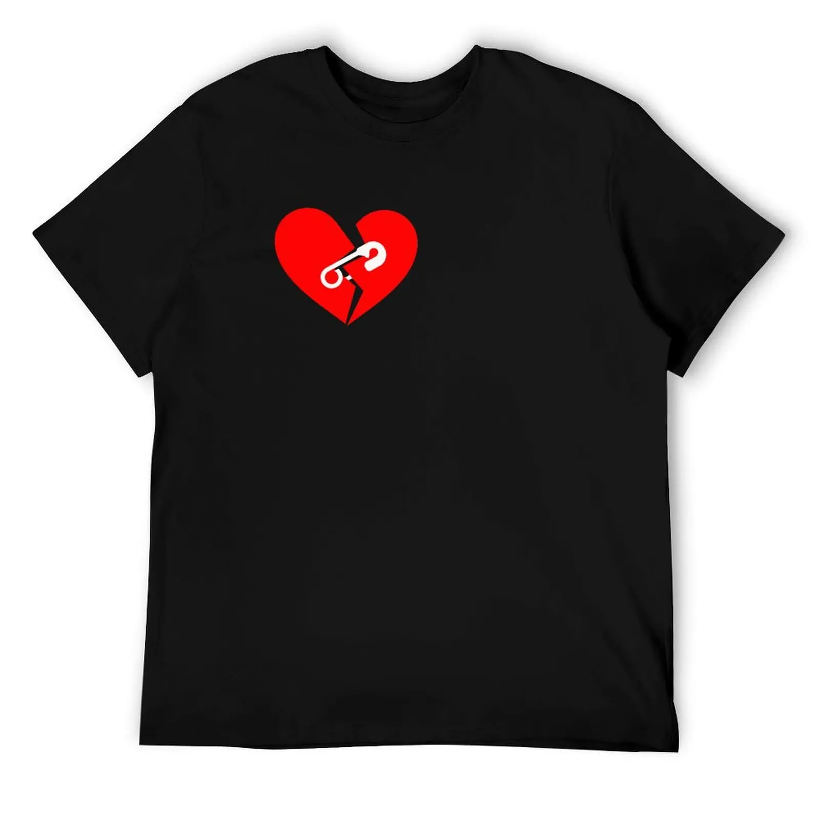 

Broken Heart Safety Pin T-Shirt anime tshirt men t shirt cotton 100% t shirts for man graphic tees T-Shirt