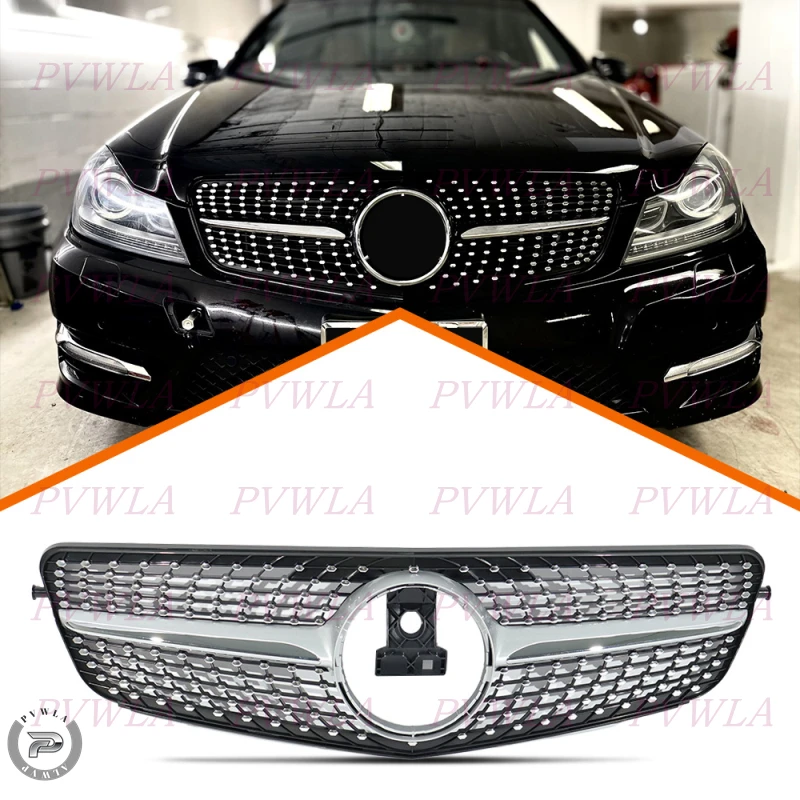 

Chrome Front Bumper Center Grille For Benz W204 C250 C300 C350 2008 2009 2010 2011 2012 2013 2014 Cover Middle Net 2048800023