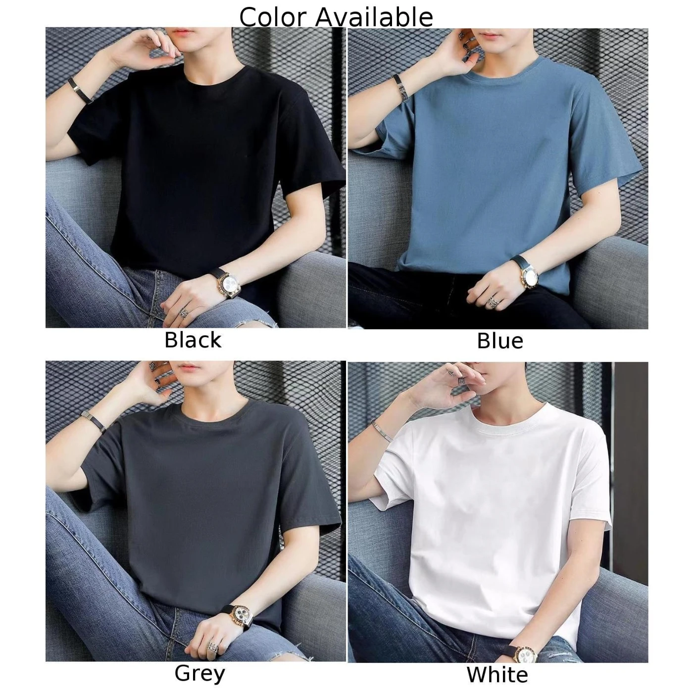 Camiseta sólida de manga curta masculina, Daily Oversized Tops, camiseta versátil, verão