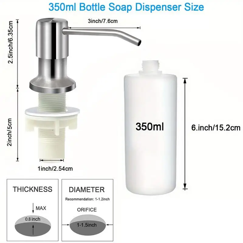 Gootsteen Zeepdispenser 350Ml/500Ml Fles Zeepdispenser Afwasmiddel Zeepdispenser 360 Graden Rotatie Huishoudelijke Gootsteen