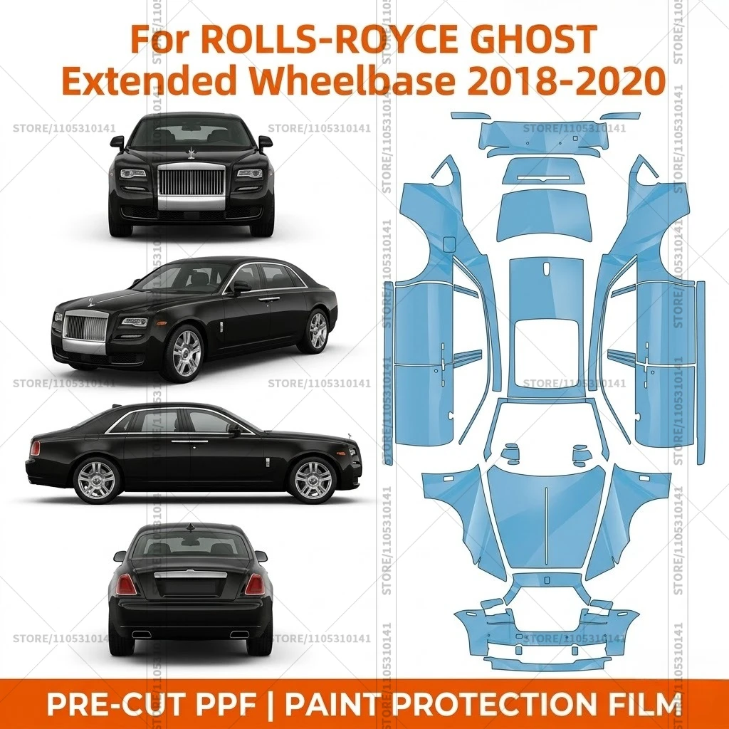 

Pre-Cut Paint Protection Film PPF Transparent Bumper Protector Clear Car Film For Rolls-Royce-Ghost-Extended-Wheelbase-2018-2020