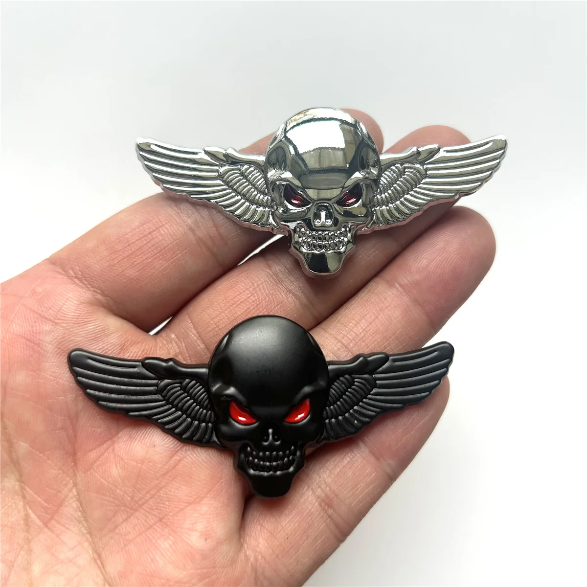 

1pc Metal Car Sticker Angel Wings Car Decal Skeleton Car Emblem Decoration Sticker Auto Emblem Fashionable Car Badges Stickers