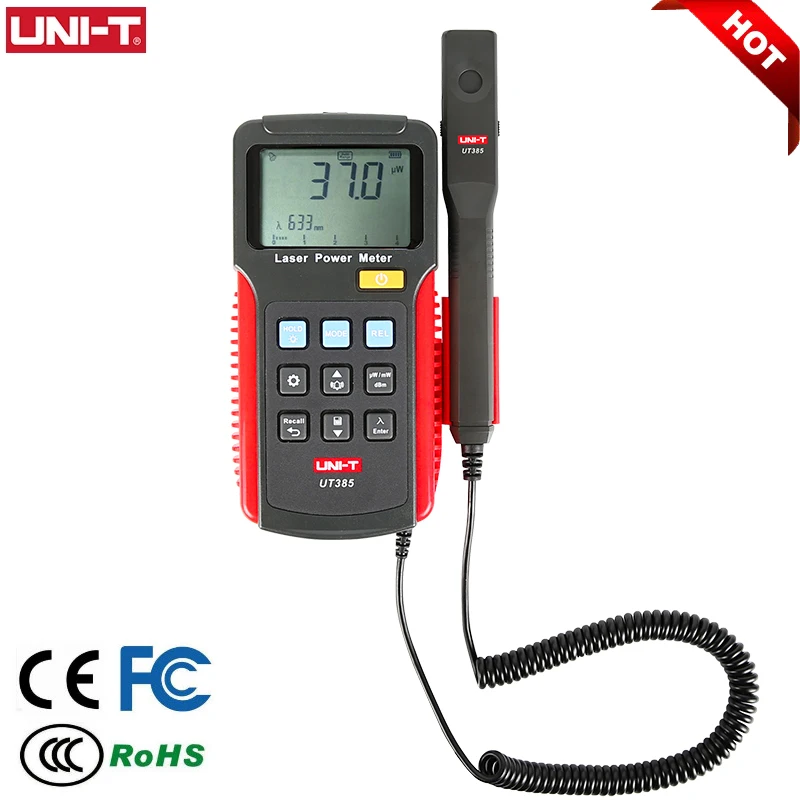 UNI-T UT385 مقياس طاقة الليزر محلل الطاقة تصميم سبليت مسجل البيانات مستشعر الليزر قياس الطاقة الدقيقة