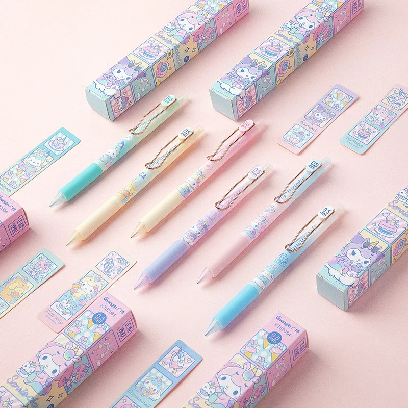 24 pcs/lot Sanrio Kuromi Melody Cinnamoroll Mechanical Pencil Cute 0.5MM Drawing Writing Automatic Pen School Office Supplies