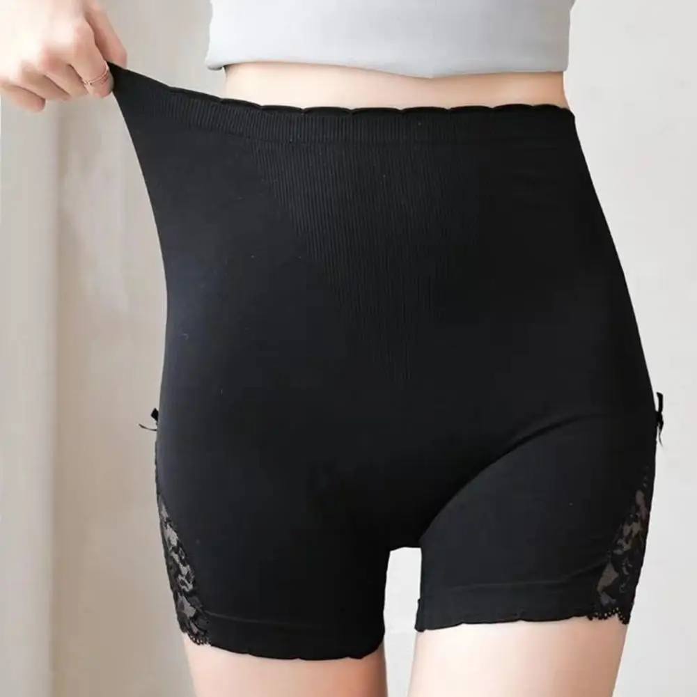 Female Panties Lace Seamless Safety Short Pants Lace Butt Lift Korean High Waist Flat Belly Panties Shorts Briefs Underwear