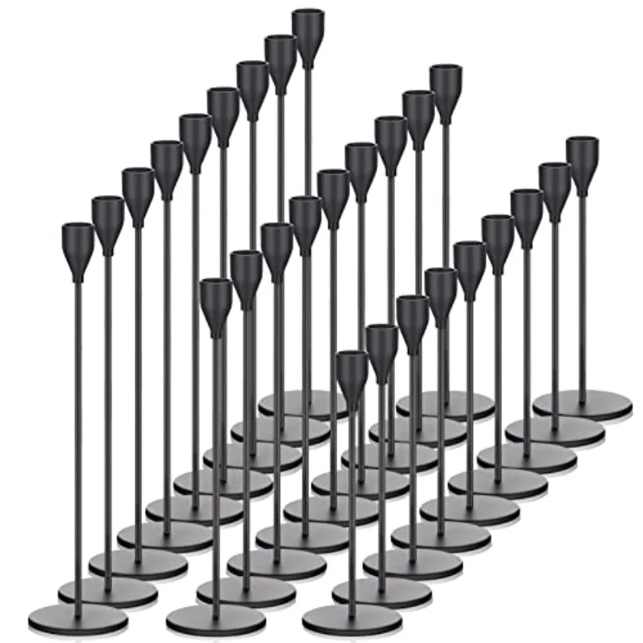 

27 Pack Candles Holder, 9 Sets Metal Taper Candlestick Holders Fit 0.75 Inch Thick Pillar Candles, Vintage Modern Candle Sticks