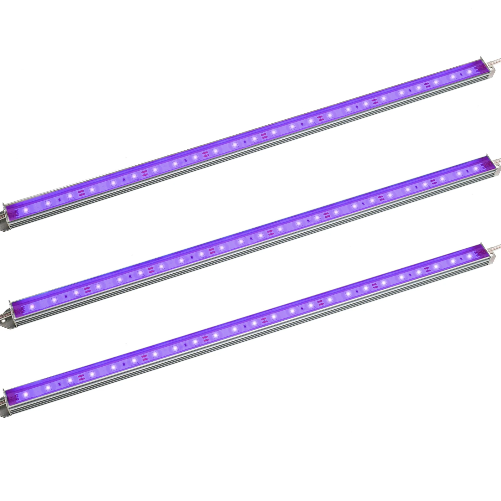 UV LED Black Light Bar 3 Pack, 15.75'' Waterproof 395-400nm, Linkable 12V 10W UV Light Strip with Built-in Switch 24 LEDs