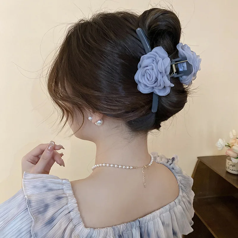 Koreanische Blume Haar Kralle Clips Haarnadel Temperament elegante Frauen Prinzessin Kopfschmuck süße Greifer Clip weibliche Haarschmuck