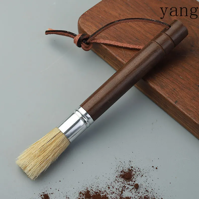 LMM Cleaning Brush Grinder Bench Wooden Handle Brush Bristle Brush Coffee Painting