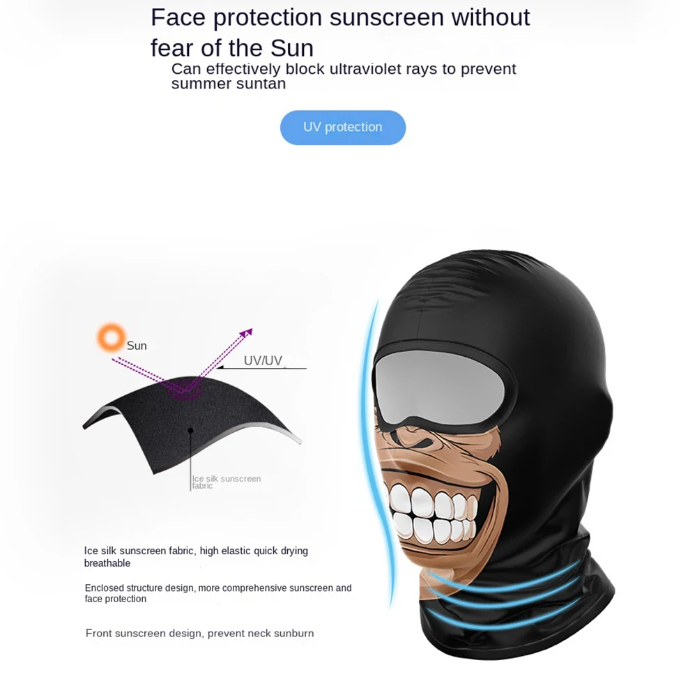 Balaclava Face Mask Moto Clown Ghost Skull Mask Breathable Windproof UV Sun Dust Protective Full Face Cover For Summer Sprin