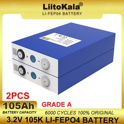 Grade A LiitoKala 3.2V 105Ah LiFePO4 battery Lithium iron phospha DIY 4s 12V 24V Motorcycle Car Solar Inverter Boat Batteries