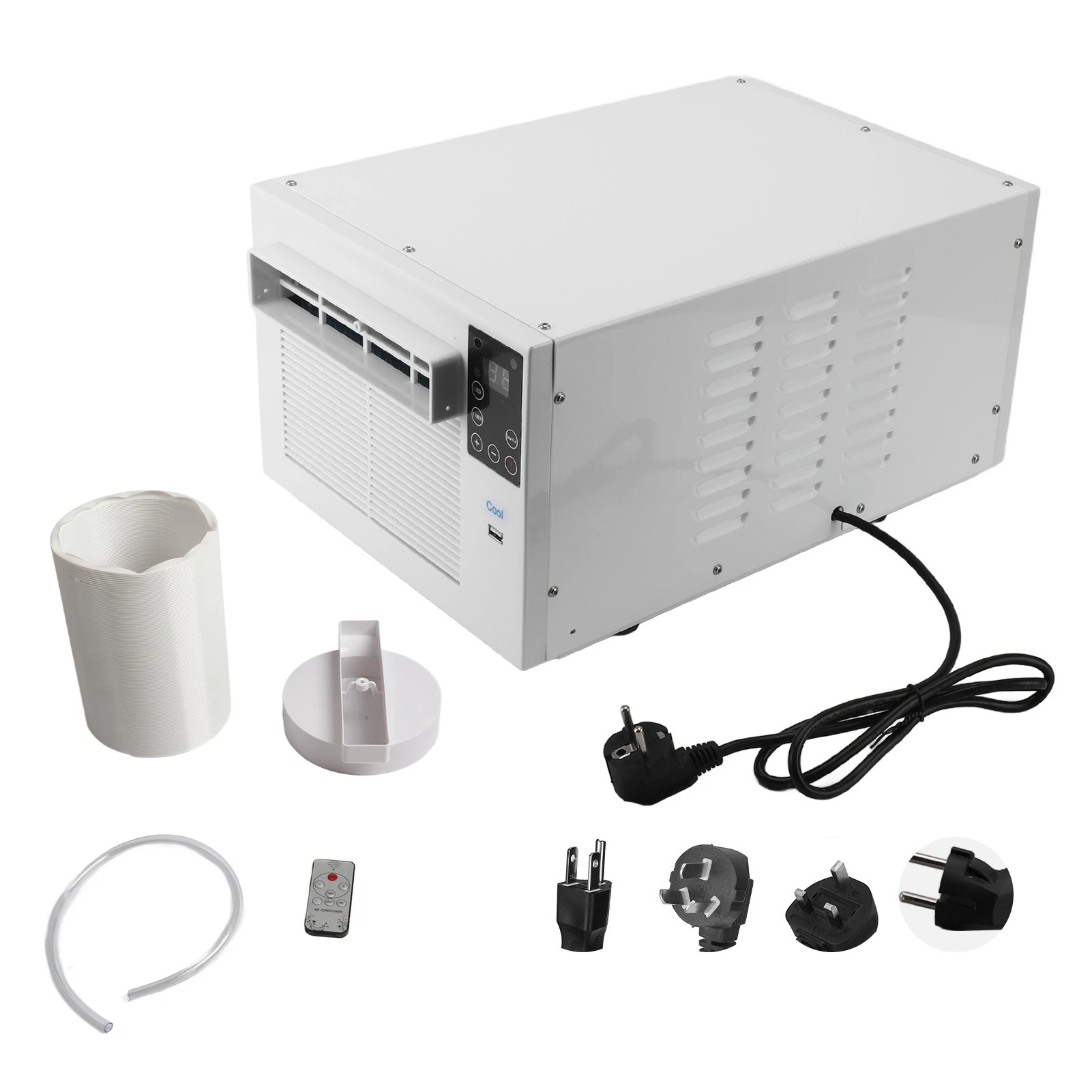 휴대용 에어컨 에너지 절약 1900BTU 280W 미니 이동식 에어컨 (리모컨 포함) 가정, 기숙사, 사무실, 캠핑, 애완동물 공간용