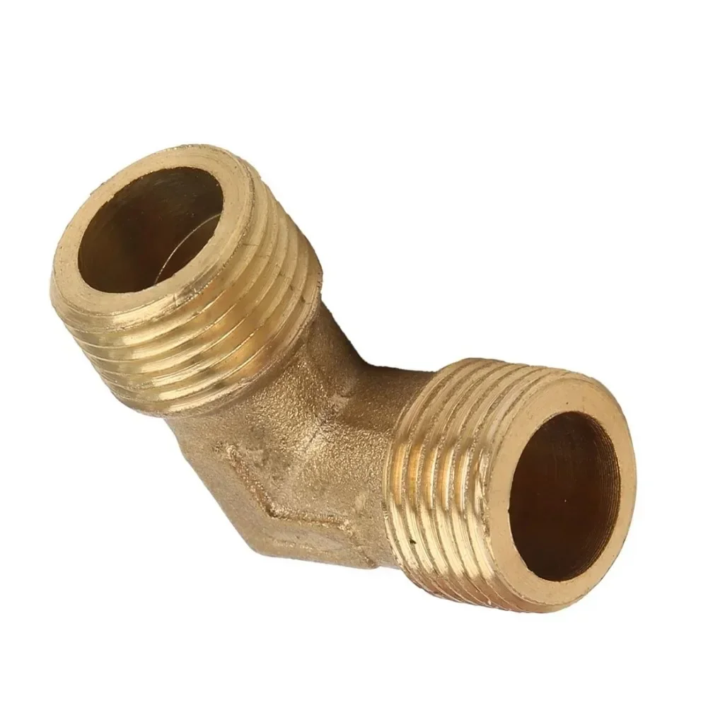 Air Compressor Fittings 16.5mm Male Thread Check Valve  Brass Gold Tone Equal Male Elbow Connector For Oil-free Air Compressor