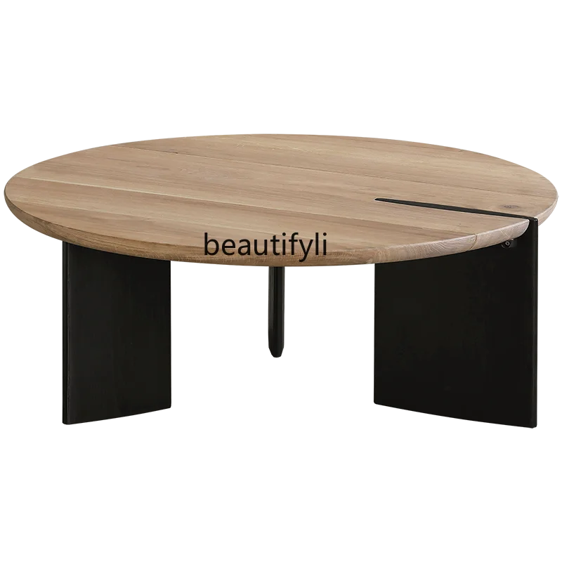 

Nordic round Tea Table Log Silent Wind Side Table Designer Model Household Minimalist Coffee Table Light Luxury