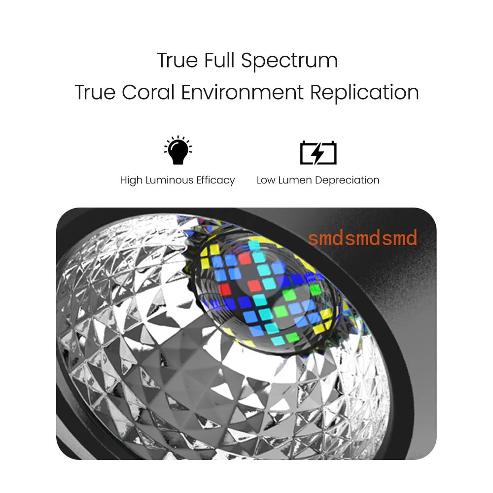 V9 96W Coral Reef LED Light, 6-Way Dual Mode Full Spectrum with Bluetooth/WiFi for Marine Aquarium