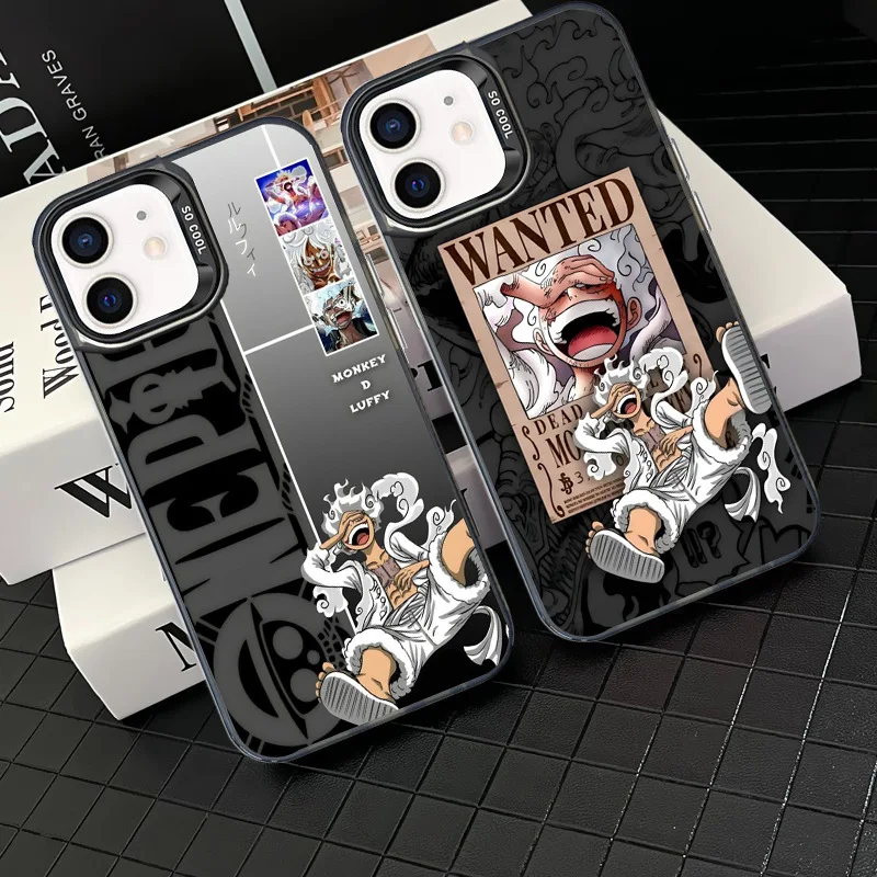 Einteilige Anime Ruffy Gear 5 Handy hülle für iPhone 15 14 13 Pro Max 12 11 Soft TPU Schutz stoß feste Rückseite Funda