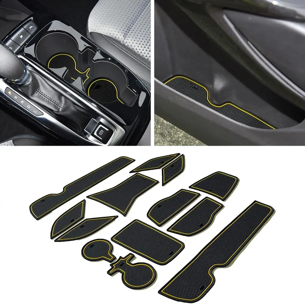 13Pcs Cup Holder Insert Liners For Chevy Trax 2024-2026 LS 1RS LT 2RS ACTIV Center Console Door Pocket Mats  Car Accessories