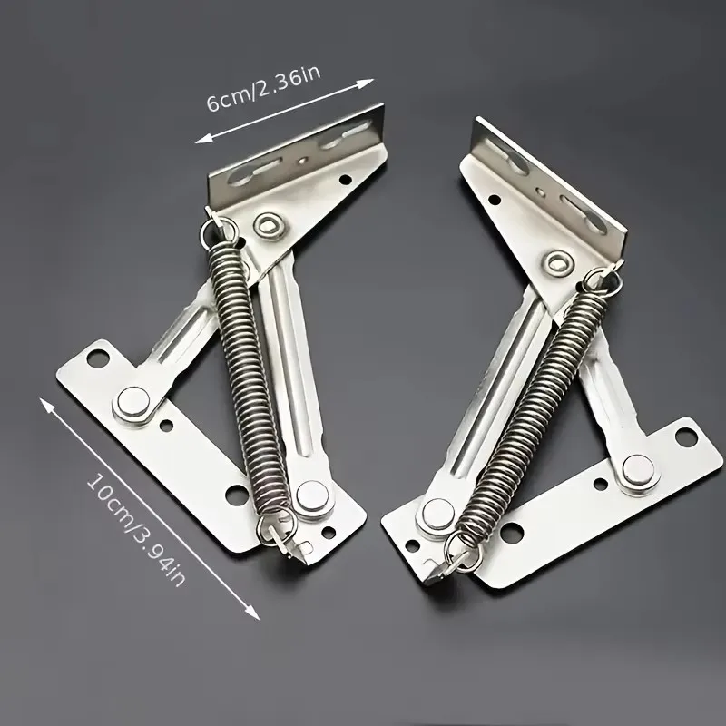 2pcs 80 degree Sprung Hinges Cabinet Door Lift Up Stay Flap Top Support Cupboard Kitchen