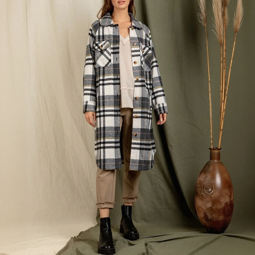 

Casual Woolen Coat Unisex Stylish Outerwear for Autumn Winter Season No Decoration Simple Design Fashionable Trend