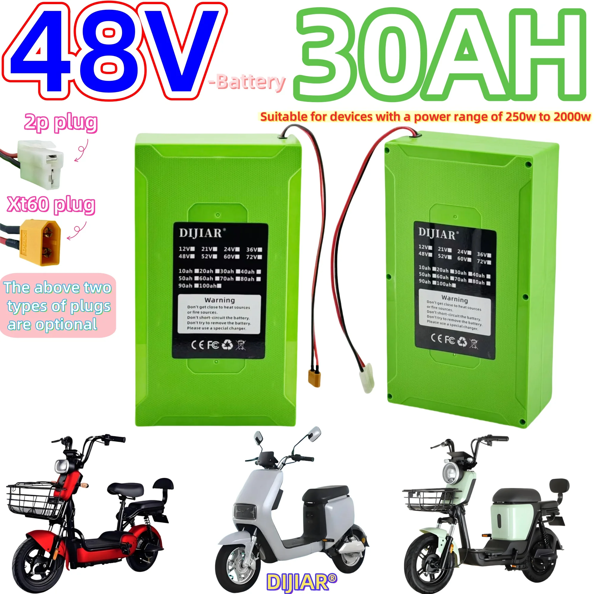 

Air freight free,new green box, 48V13S6P20AH,18650 lithium battery, air freight, suitable for OEM vehicles and electric bicycles