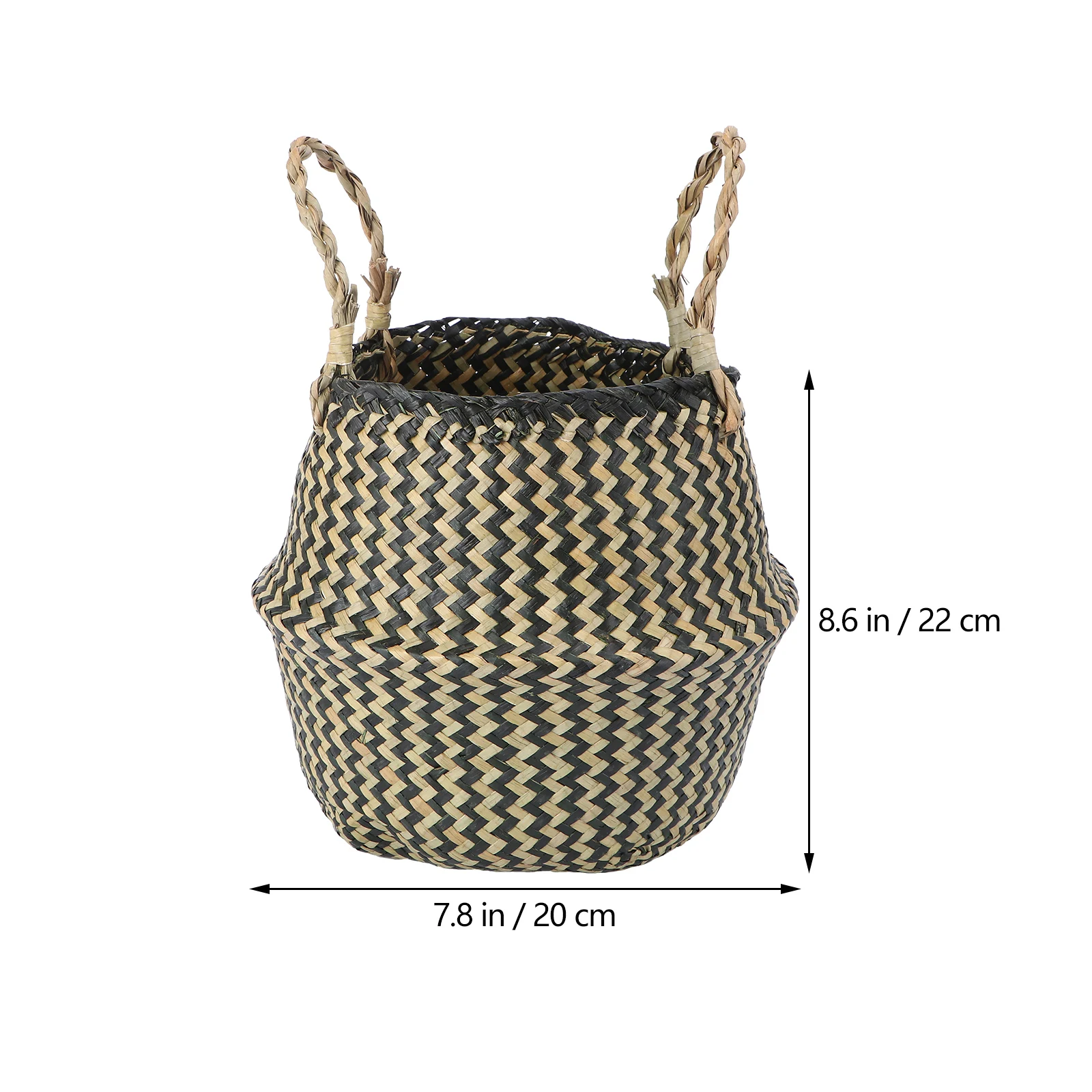 

Seaweed Flower Basket Multi purpose Storage Durable Eco friendly Foldable Large Capacity Living Room Office Kitchen Straw Potted