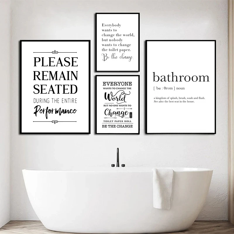 Funny Bathroom Sign Canvas Prints and Poster, Quote Toilet Art for Men, Painting Wall Picture, Let It Go, Let It Go