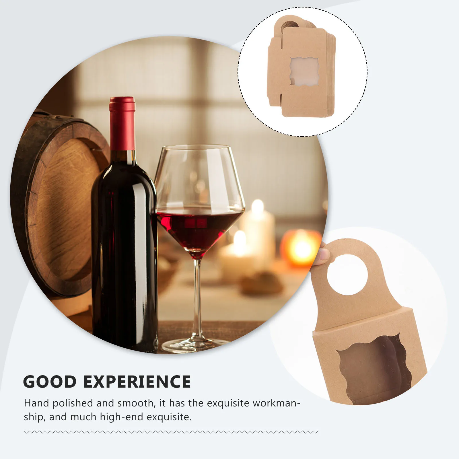 

25Pcs Wine Bottle Box Kraft Paper Storage Case Portable Gift Organizer for Home Bar Ktv Decorative Multi Functional