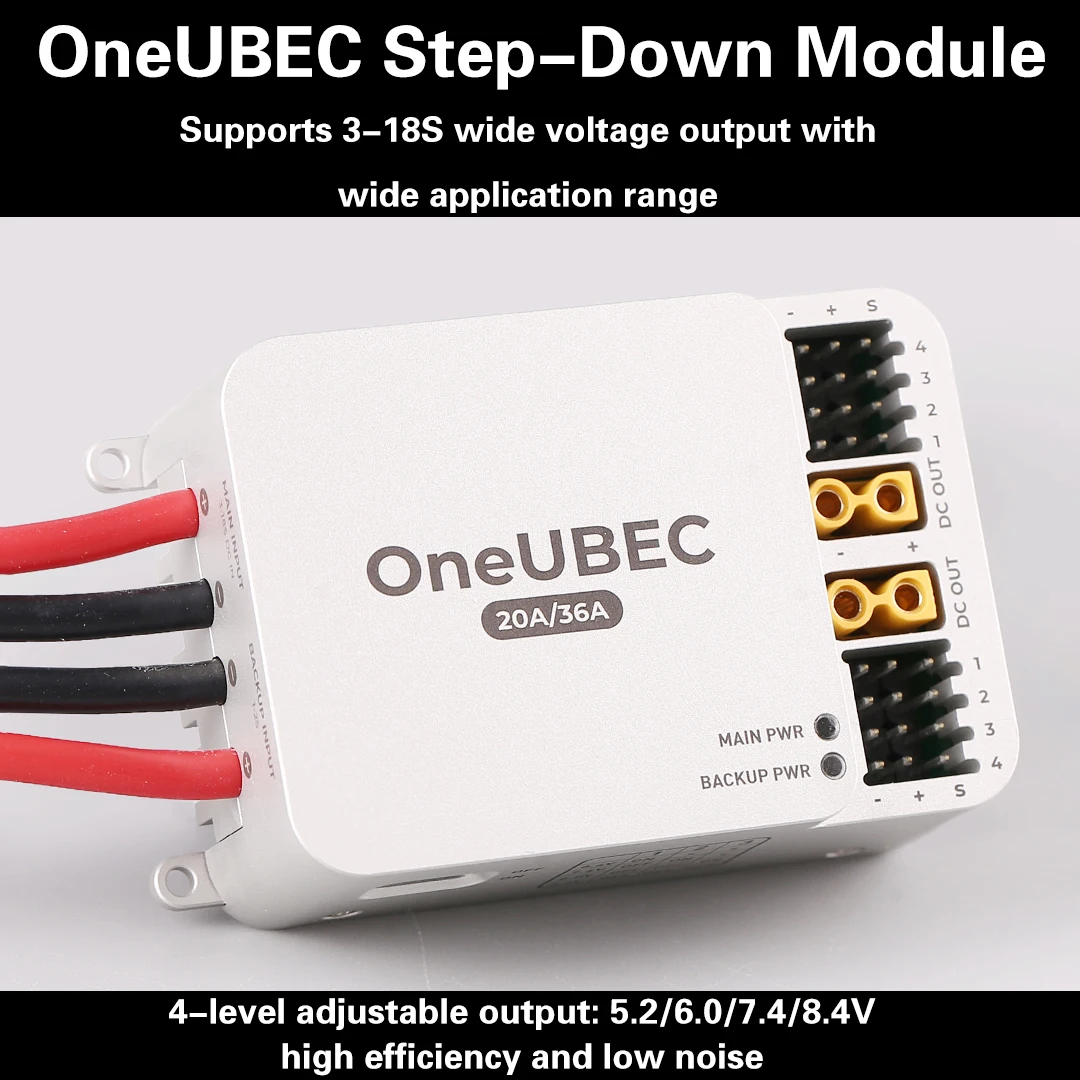 Zero One OneUBEC Ultra-Low-Loss Step-Down Regulated Power Supply High-Voltage High-Current Supports PX4 CAN & I2C for Electronic