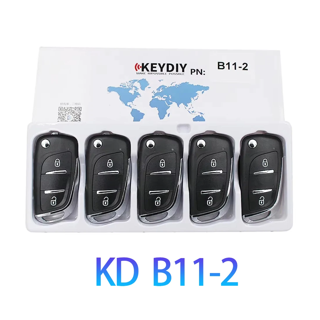 5pcs/Lot KEYDIY B11-2 2 Button Smart Card B Series KD Remote Control Car Key Universal for KD900 KD-X2 KD200 Programmer Tools