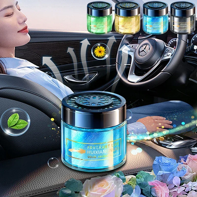 Car Air Fresheners Glitter Gel, Car Fragrance Smoke Odors Eliminator for Women Men in Car Home Office, Long Lasting Scents
