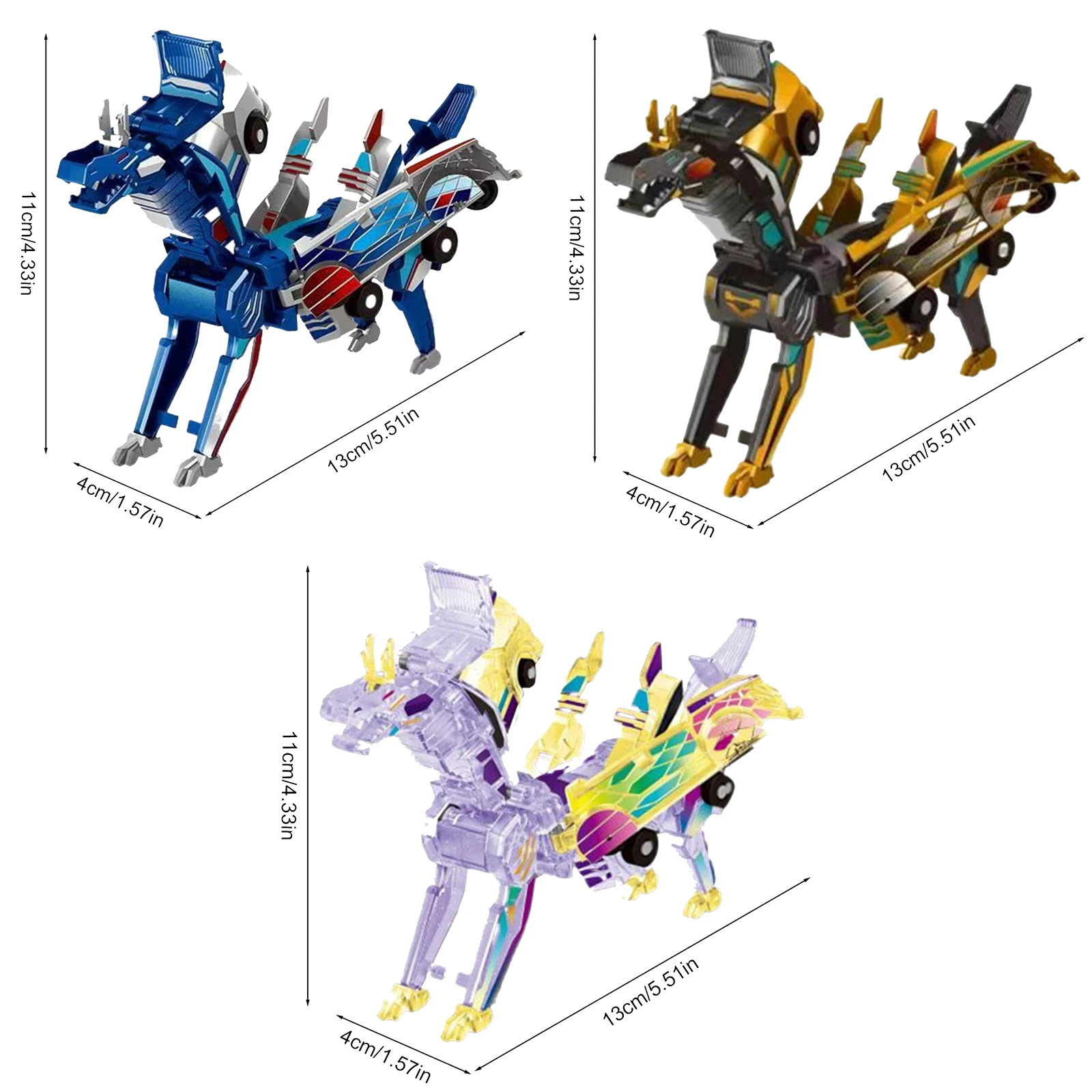 Brinquedo de carro transformador magnético 2 em 1 para crianças – Robô unicórnio e dinossauro, brinquedo de corrida de colisão deslizante DIY, presente educacional