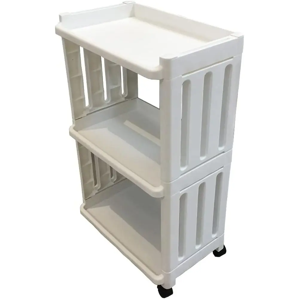 

Rolling Storage Utility Cart Slim Organizer Shel with Wheels 3 Tier Narrow Plaobile Shelving Unit Tower Rack or Kitchen Bathroom