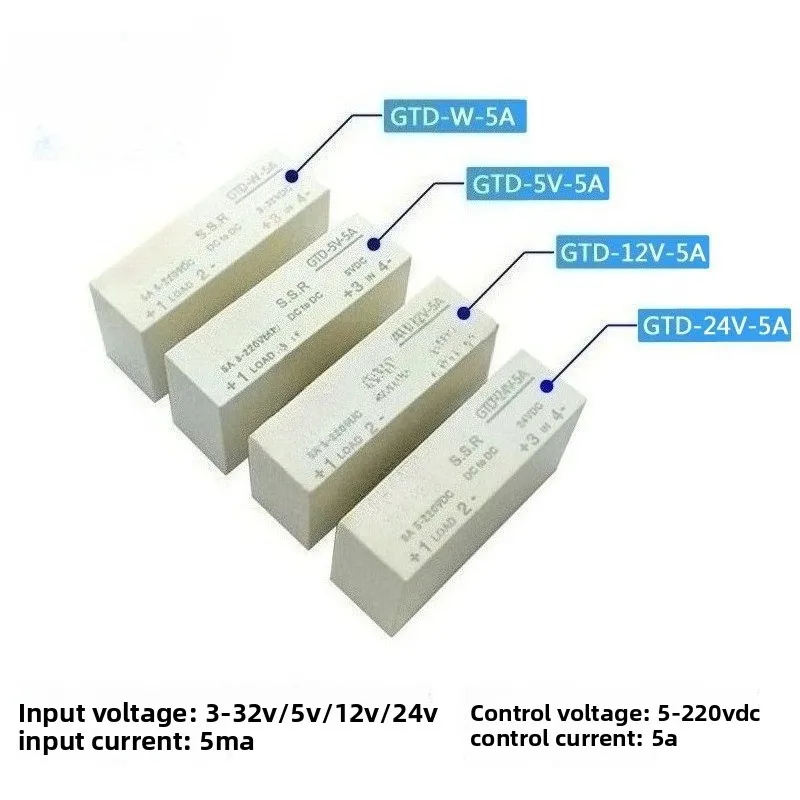 Solid State Relay DC Control Pin SSR-5A5V12V24V3-32V High Power Thyristor