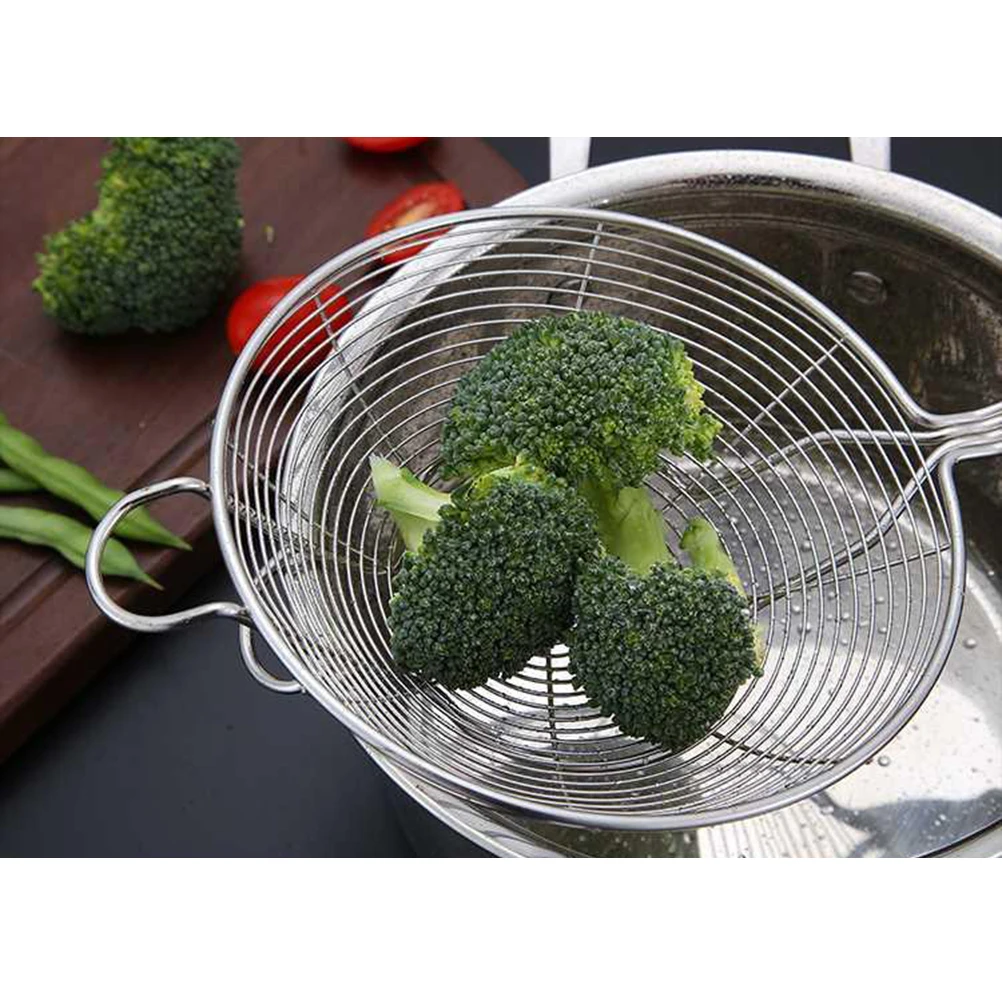

Soy Milk Filter Stainless Steel Colander Long Handle Strainer Food Serving Skimmer Spoon Wire Mesh