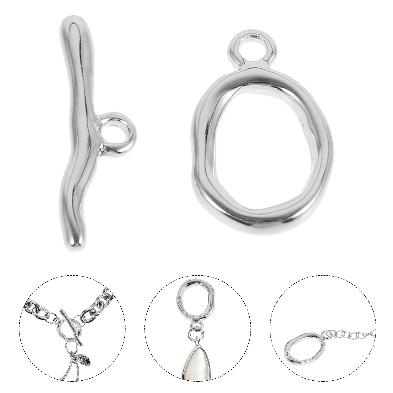 

/Set Ot Buckle Jewelry Connectors Gold Plated Metal Chain Connectors Necklace Clasp For Diy Jewelry Making Silver Gold Color