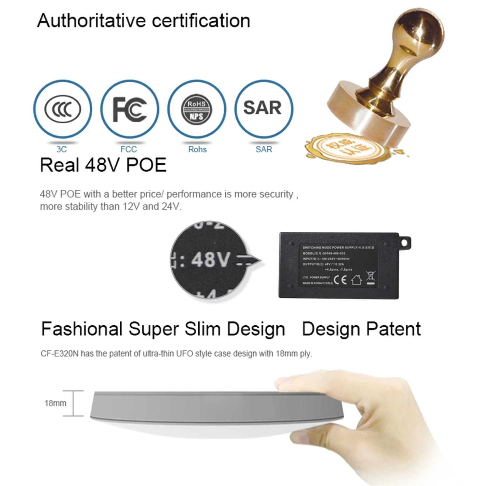 Imagem -06 - Comfast-repetidor Wifi ap sem Fio com Luz Indicadora Led Repetidor de Parede e Teto 300mbps s Cores Adaptador Poe 48v Cf-e320n Mtk7620n