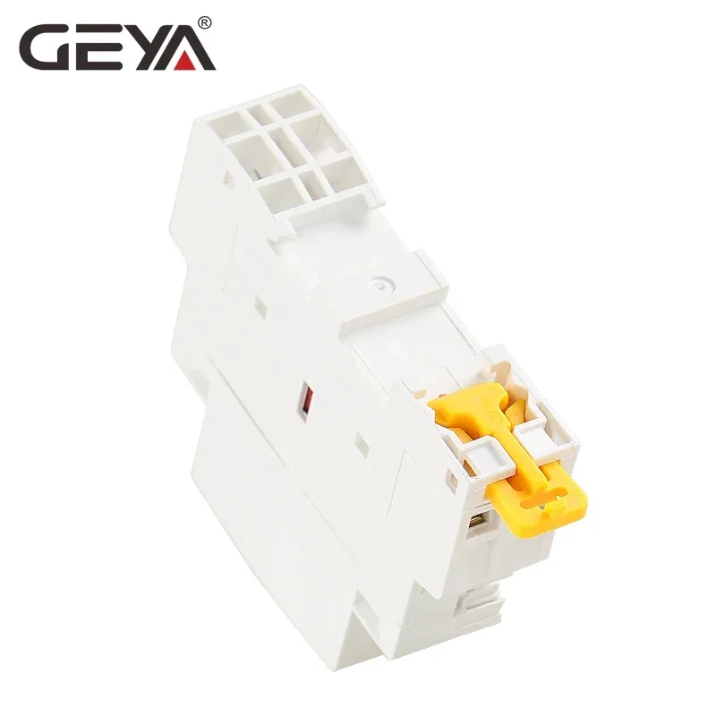 GEYA Manual Contactor 2P 16A 20A 25A 2NO or 2NC 220V 50/60Hz Manual Control Home Use AC Contactor Din Rail Type