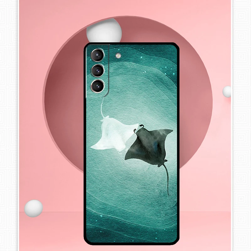 Animal Manta Ray Case For Samsung Galaxy S24 Ultra S22 Plus S20 S21 FE S8 S9 S10 Note 10 20 S23 Ultra Cover