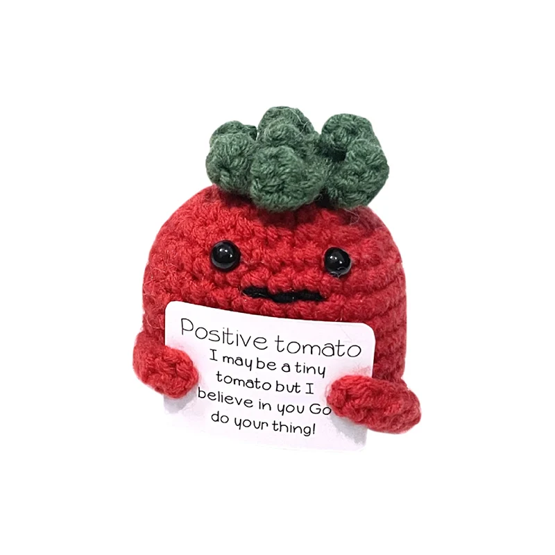 Positive Energy Potato Hug Pocket Hug Mini Handmade Plush Knitting Wool Potato Doll with Positive Card Funny Christams Gift