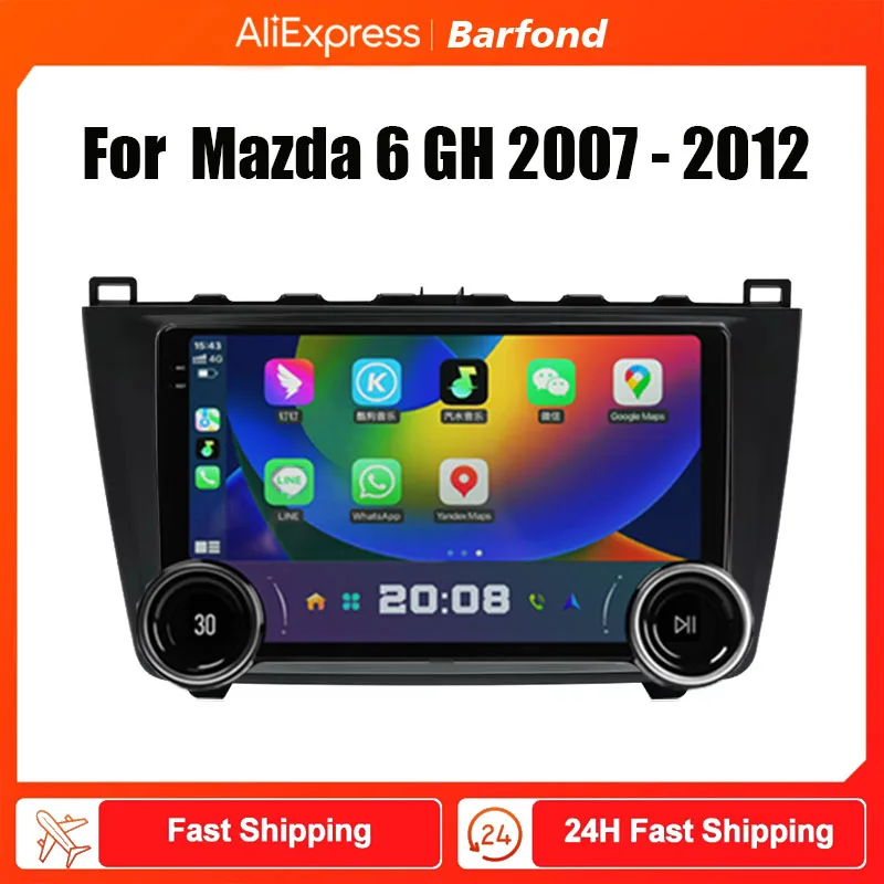 Bar Ajo Für Mazda 6 Gh 2007–2012, Autoradio, Multimedia-Video-Player, Navigation, Stereo, GPS, Android, 2din-DVD