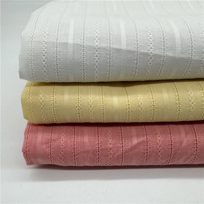 

Алмазные вертикальные полосы, 100% хлопчатобумажная ткань, марлевая тканая жаккардовая текстура для детской рубашки, модный дизайнерский материал высокого качества