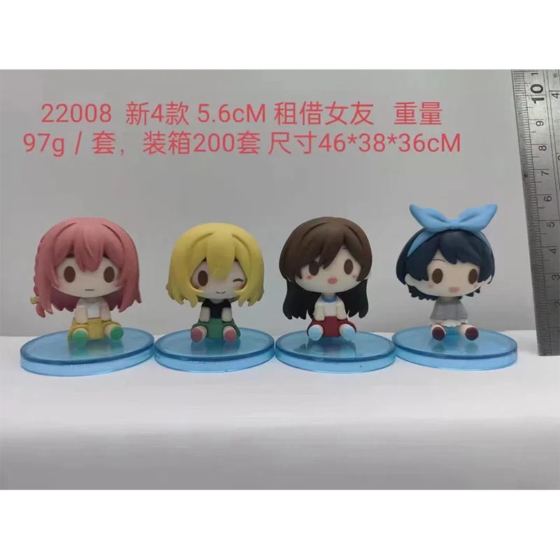 4ชิ้น/1ชุดรุ่น Q น่ารักอะนิเมะให้เช่าตุ๊กตาแฟนสาว Ichinose Chizuru nanami ตุ๊กตาของเล่นโมเดล sakurasawa SUMI