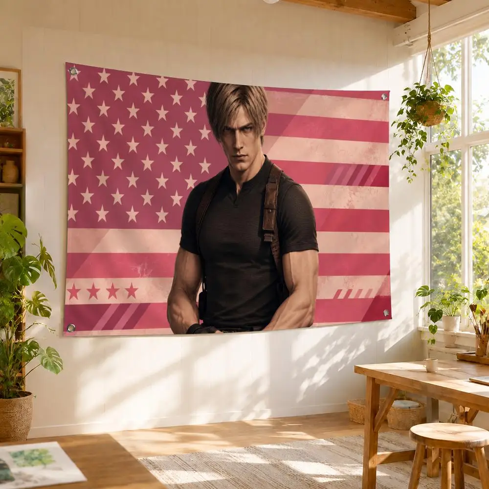 L-leon Kennedy Game Flags Flag Soft Skin-friendly Durable Tapestry Outdoor Party Home Living Room Bedroom Decoration