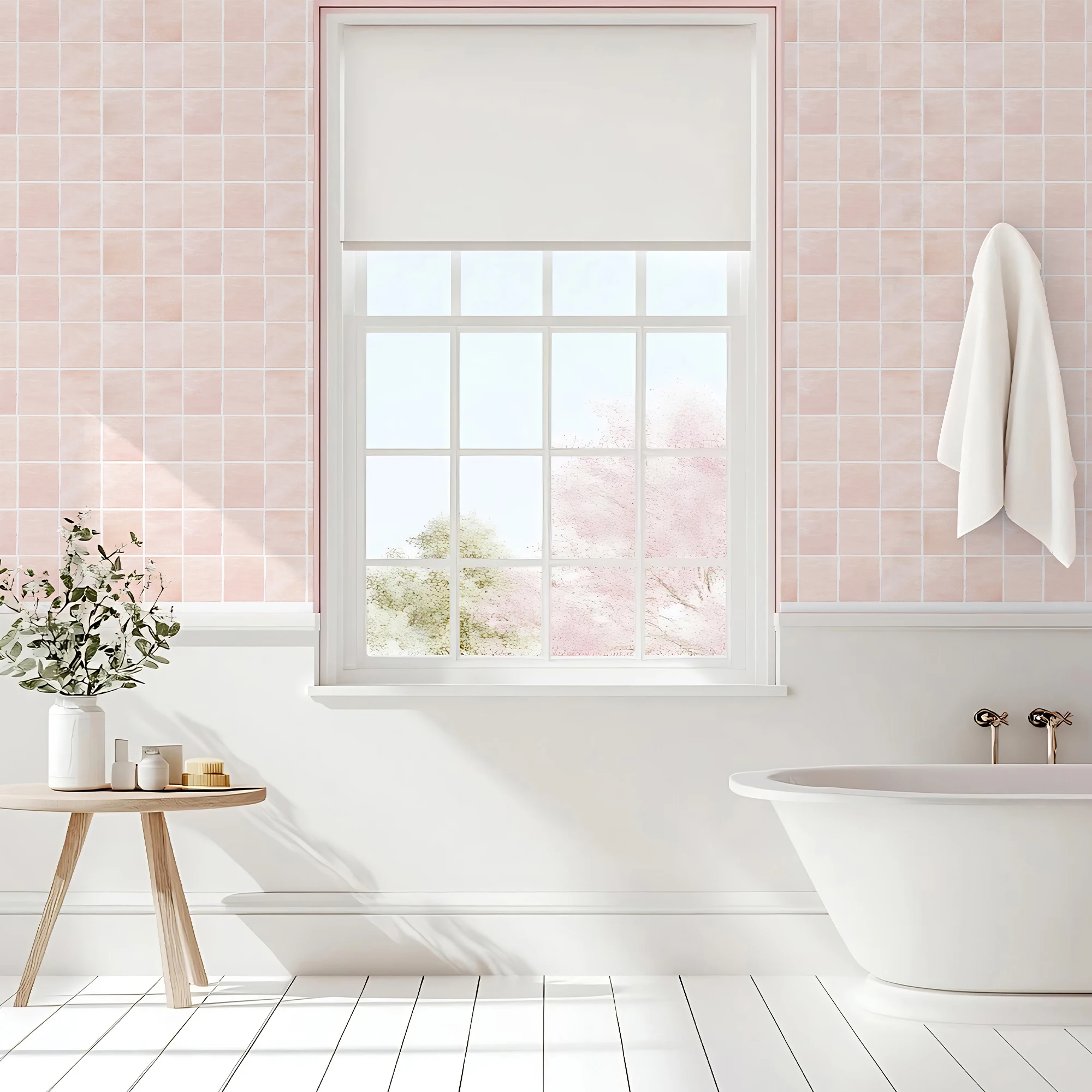 

Милые светло-розовые самоклеящиеся обои с имитацией кирпича, водостойкие обои, элегантные наклейки для декора стен ванной комнаты