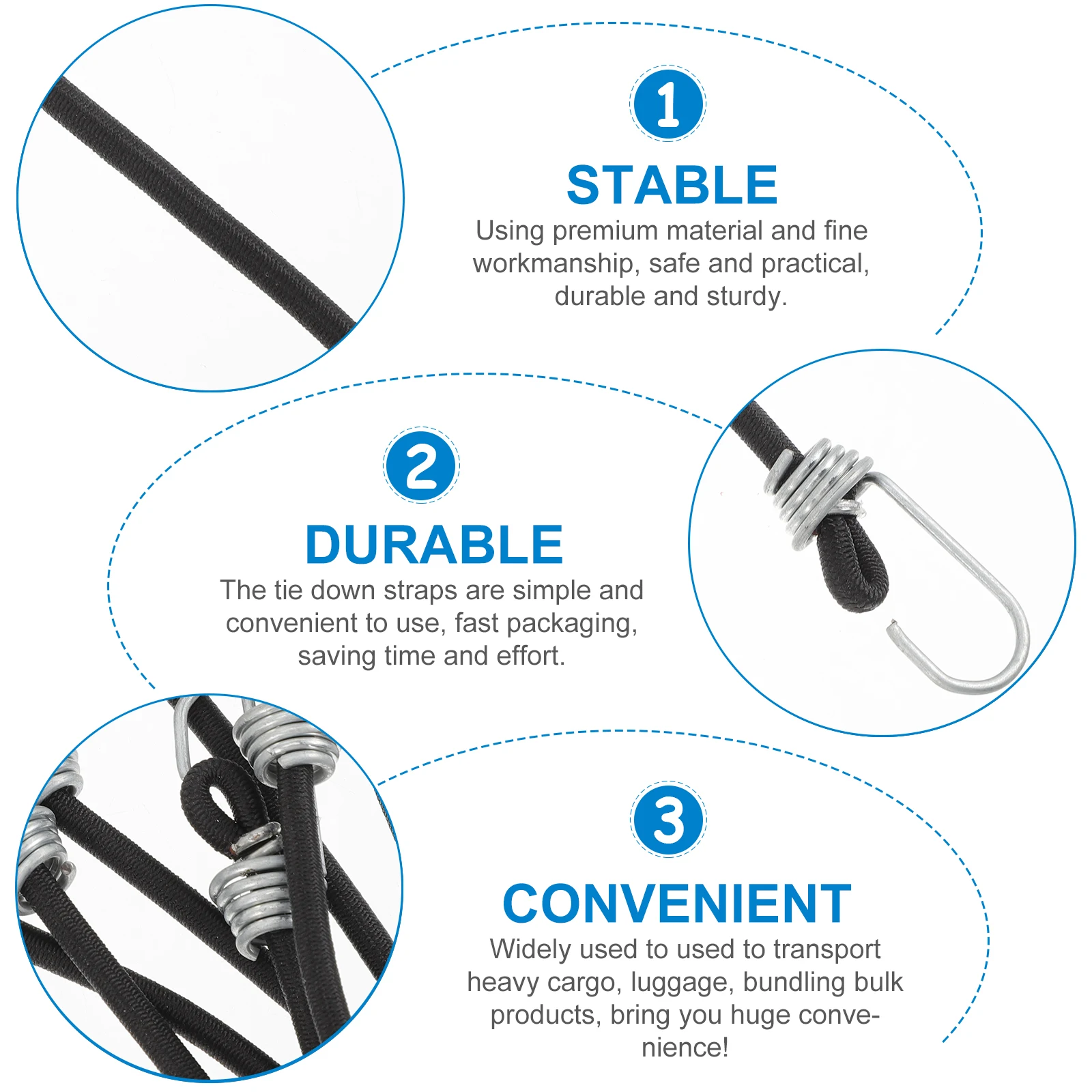 

10pcs Motorcycle Strap Bungee Cords Hook Design Elastic Cargo Binding Belt For Luggage Trunk Kayak Scooter Bike Outdoor