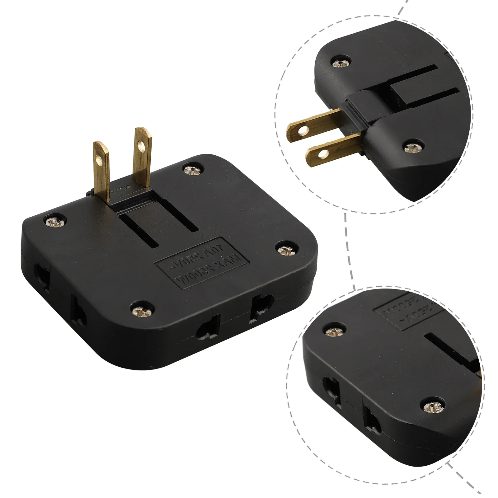 180 Degree Rotation Outlet European AC Power Outlet For Tight Spaces For Compact Areas Manual Measurement Data