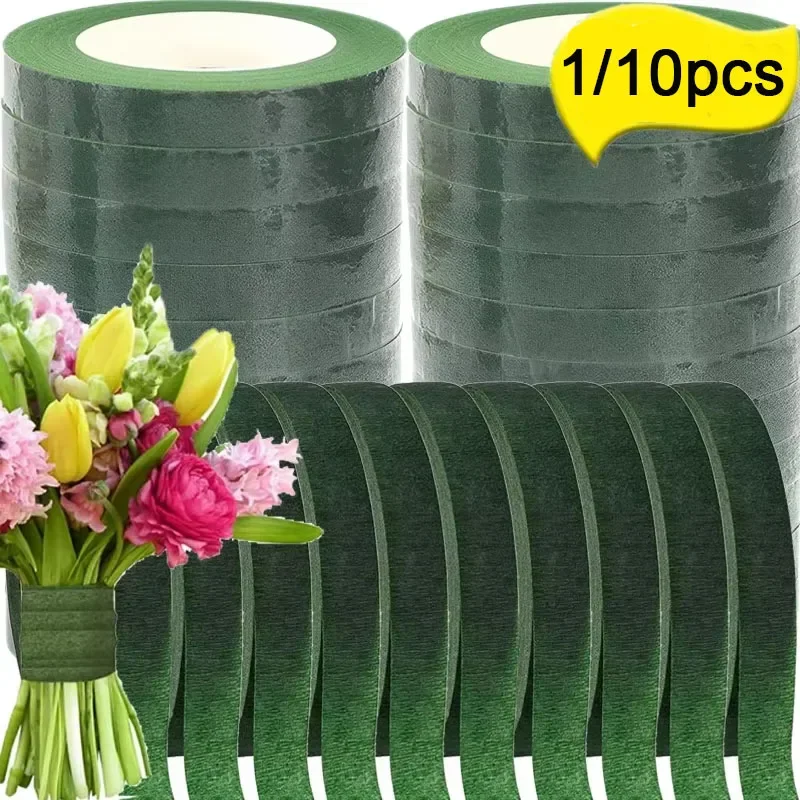 Bouquet Floral Stem Tape DIY Artificial Flowers Bouquets Tape Self-adhesive Wrapping Green Tape for Wedding Party Decor Supplies
