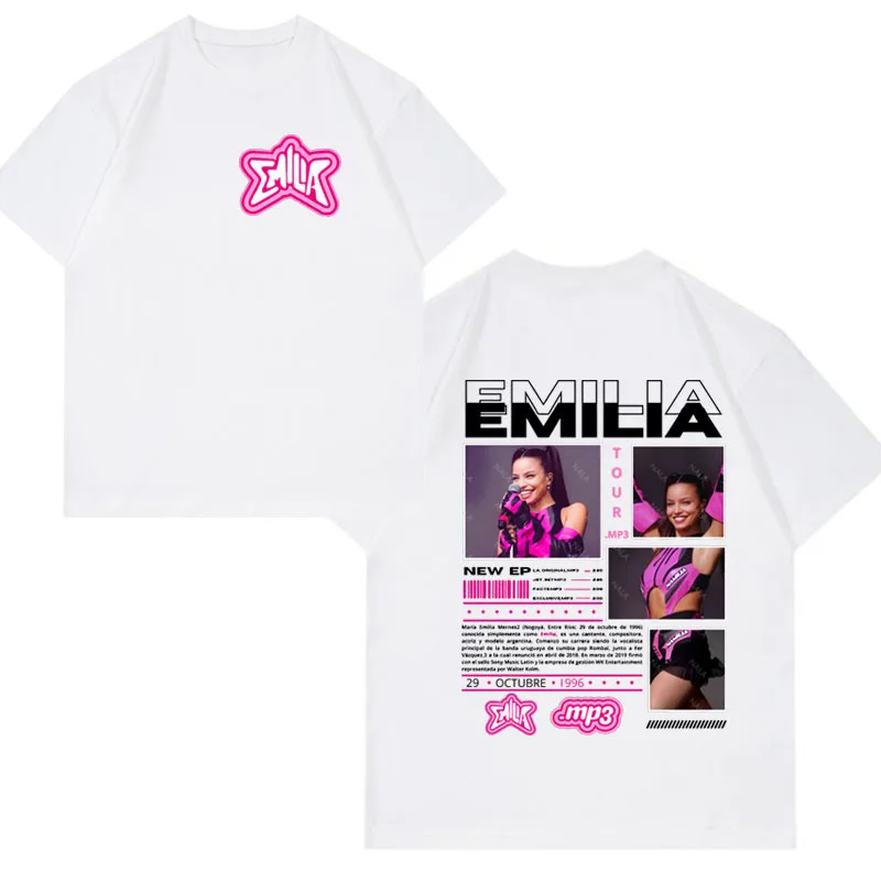 Emilia Mernes MP3 Tour T-shirts Mens Womens Clothing Fashion Hip Hop Oversized T Shirt Fashion Casual Cotton Short Sleeve Tshirt