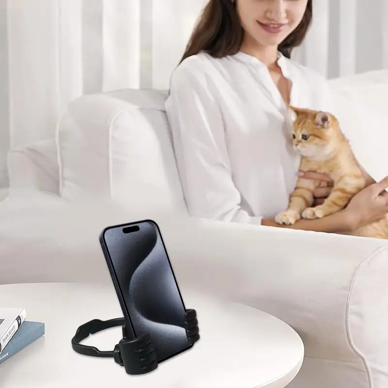 Cell Phone Holder For Desk Lazy Cell Phone Holder 360 Rotation Phone Stand For Recording Holder For Living Room Kitchen