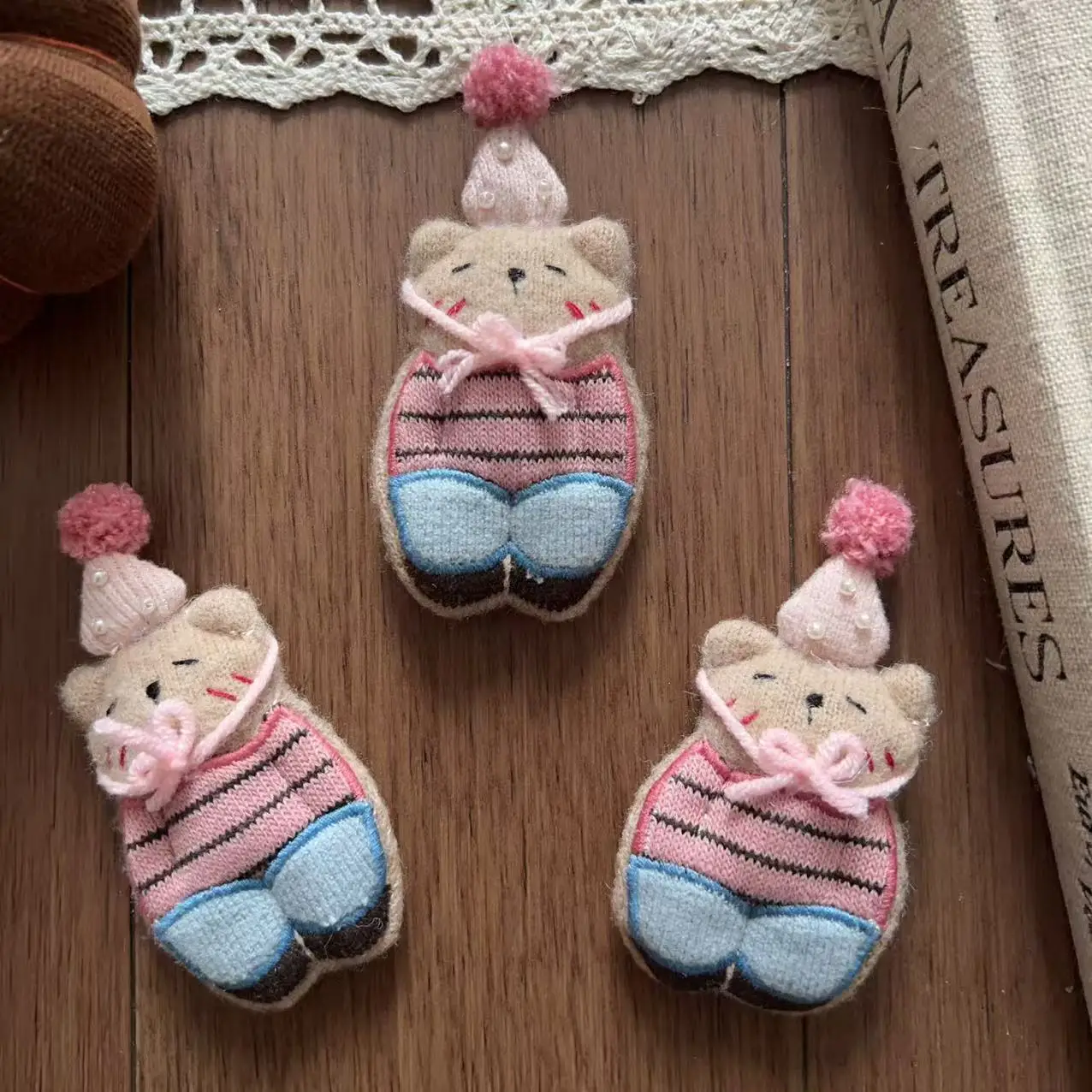 Premium Soft Plush Pink Mouse Brooch Pin DIY Craft for Hat Shoe Garment Decoration Versatile Lightweight